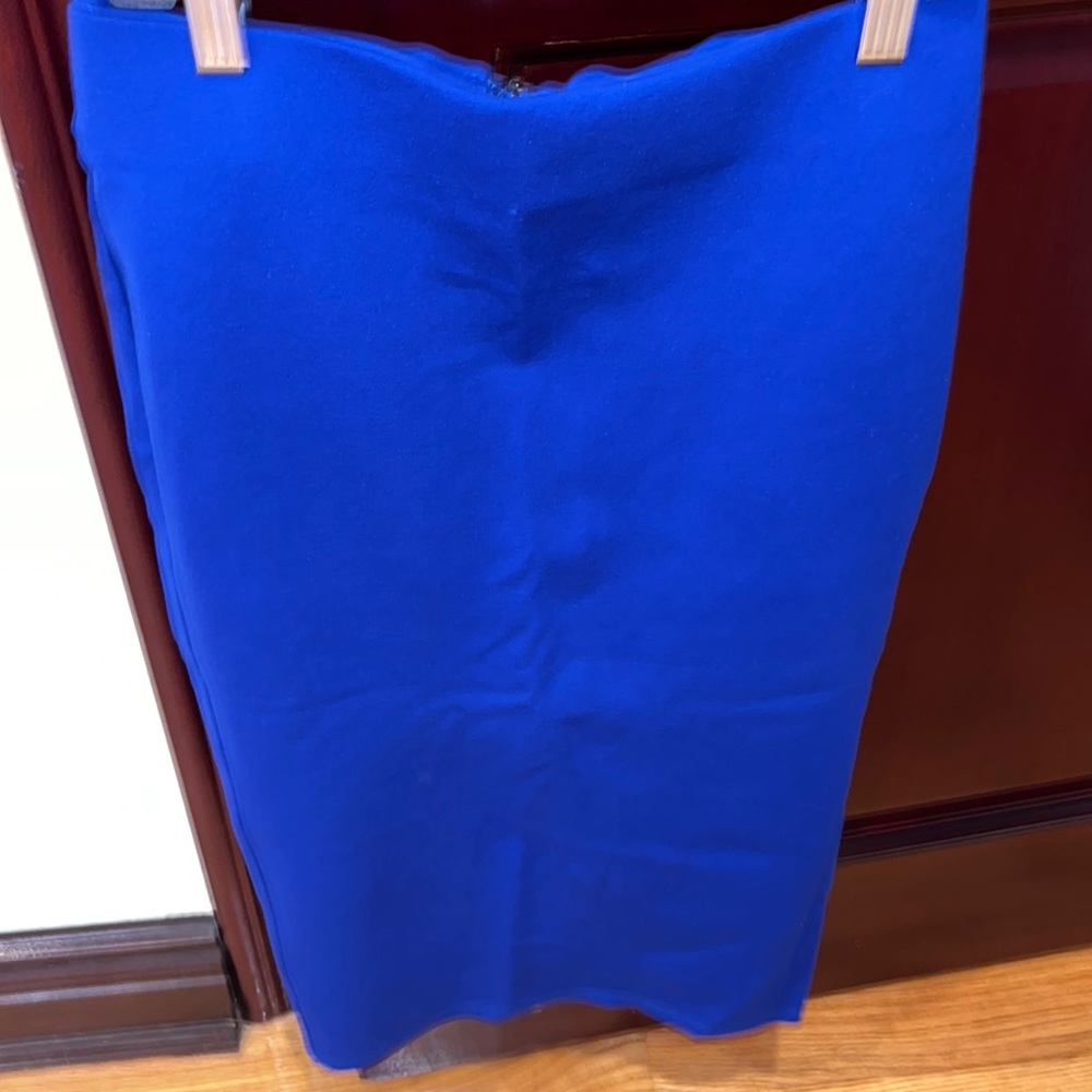 Fitted zippered back pencil skirt. Very flattering and sexy.